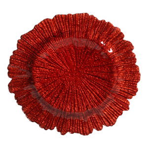 Charger Plate Seasponge Red event rentals los cabos