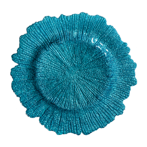 Charger Plate Seasponge Turquoise event rentals los cabos