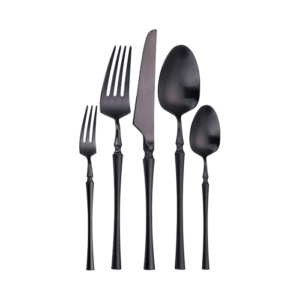 Flatware Xavier Black Mate event rentals los cabos