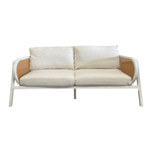 Sofa Cane Double White event rentals los cabos