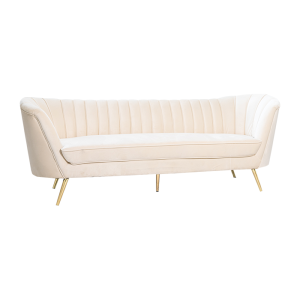 Sofa Diane Triple Ivory event rentals los cabos