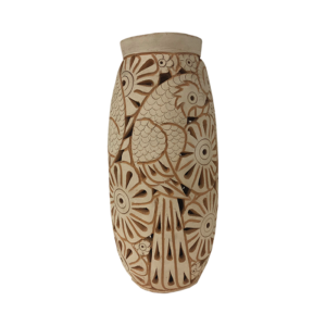 Vase White Clay Medium 12" event rentals los cabos