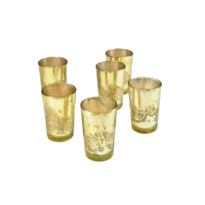 Votive Antique Gold Mercury event rentals los cabos