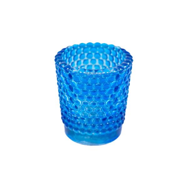 Votive Hobnail Blue event rentals los cabos