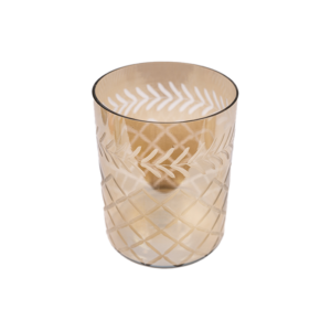 Votive Smokey Etched Large event rentals los cabos