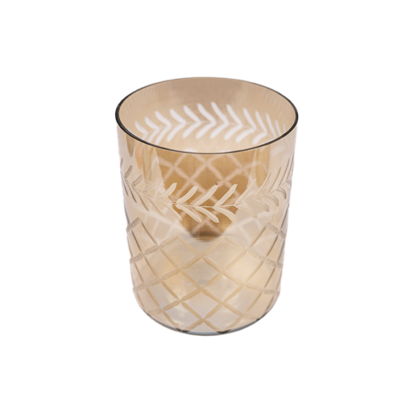 Votive Smokey Etched Large event rentals los cabos